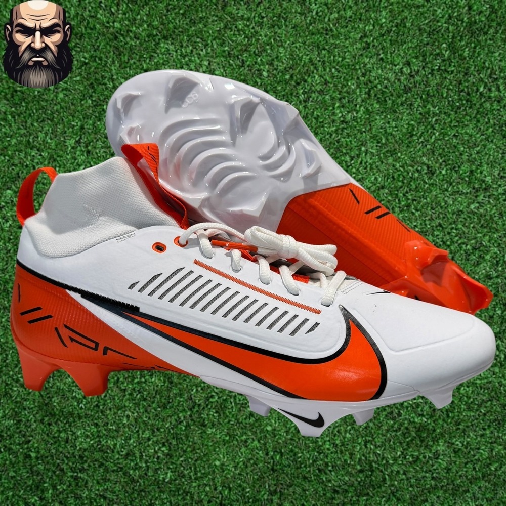 Nike Vapor Edge Pro 360 2 White/Orange Football Cleats‎ FN7759-115 Men's Size 14